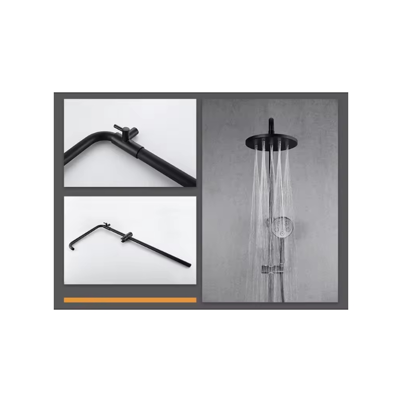 Stainless steel solid brass single handle multi-functional shower wall mounted rain shower set